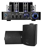 Rockville BluTube LED Tube Amplifier/Home Theater Bluetooth Receiver+2 Speakers