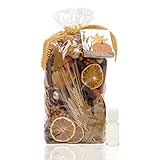 ANDALUCA Blissful Harvest Potpourri | Made in California | Large 20 oz Bag w/Fragrance Vial Included | Scents of Orange Zest, Nutmeg and Pumpkin