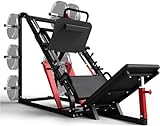 syedee Leg Press Machine with Calf Block, Adjustable Leg Machine with Resistance Band Pegs and Plate Storages, Workout Equipment for Strength Training