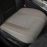 EDEALYN (1 PCS Car Seat Bottom Cover PU Leather and Linen Stitching Car Seat Cover Automotive Interior Front Car Seat Protector Driver Seat Cover (Gray - Linen)