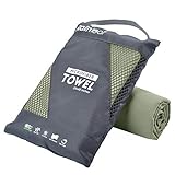 Rainleaf Microfiber Towel Perfect Travel & Sports &Camping Towel.Fast Drying - Super Absorbent - Ultra Compact,Army Green,12 X 24 Inches