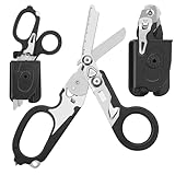 Leepenk 6 In 1 Multi-function Foldable Trauma Shears With Compatible Holster, Emergency Response Medical Scissors For Nurses, Outdoor Camping Succour Scissors Tools（Black）