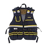 Dr.TOUGH Work Vest for Men Reflective Vest Black Safety Vest for Men Tool Vest For Carpenters Electrician (Yellow)