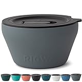 RIGWA Stainless Steel Insulated Food Container - Hot and Cold Insulated Bowl - Vacuum Sealed Containers for Food - Bowls with Lids, 48oz, Slate