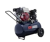 Air Compressor, Gas GX160 Honda Engine, Portable, 20 Gallon Horizontal Tank, Single Stage, 10.2 CFM, (Campbell Hausfeld VT6171)