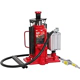BIG RED 20 Ton Hydraulic Aluminum Alloy Pump/Pneumatic Quick Lift Welded Car Bottle Jack, Longer Lifespan, Ideal for Car, Pickup, Truck, SUV, Industrial Engineering