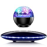 RUIXINDA Magnetic Levitating Bluetooth Speaker, Floating Speaker with Night Light Projector, Colorful Led Flashing Show for Home Birthday Party, Cool Tech Gadgets Birthday