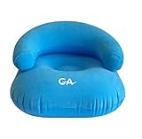 Comfort Axis Heavy Duty Inflatable Flocking Lounger Sofa, Wide Armrest Design for Kids Blue 23.5' by 23.5' by 16'
