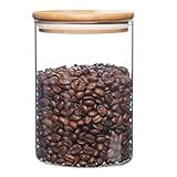 umieo Glass Food Storage Containers with Bamboo Lids Large Glass Food Storage Jars for Coffee Bar Tea Sugar (‎Clear Glass)