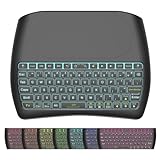 Mini Bluetooth Keyboard, D8 Rechargeable Wireless Keyboard with Touchpad, Backlit Small Keyboard with IR Learning, 2.4G WiFi/BT4.2 Dual Mode for PC, TV Box, iOS, Android, Window, Mac OS
