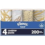Kleenex Perfect Fit Facial Tissues, Car Tissues, 50 Tissues per Canister, 4 Count(Canisters)