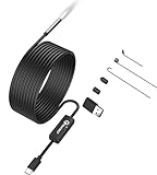 USB C Endoscope for OTG Android Phone, Computer, 5.5 mm Borescope Inspection Snake Camera Waterproof, 16.4 Ft Semi-Rigid Cord with 6 LED Lights, Compatible with Windows PC, MacBook