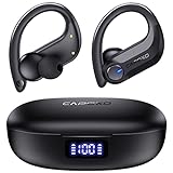 Bluetooth Headphones Wireless Earbuds 120Hrs Playtime Ear Buds IPX7 Waterproof Sports Earphones 2600mAh Wireless Charging Case Headset with Over-Ear Earhooks LED Power Display Mics for Workout CAP0X0