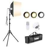 Torjim Softbox Photography Lighting Kit, 16'' x 16'' Professional Softbox Lighting Kit with 85W 3000-7500K LED Bulbs, Studio Lights for Photography/Video Recording/Live Streaming