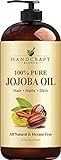 Handcraft Jojoba Oil 16 fl. oz – 100% Pure & Natural Jojoba Oil for Skin, Face, and Hair – Deeply Moisturizing Anti-Aging Jojoba Oil for Men and Women