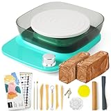 Mini Pottery Wheel for Beginners - 6in Turntable, 0-440 RPM Speed Adjustable with Rechargeable Battery, 1.8 Lb Air Dry Clay, Pottery Tools and Art Supplies, Craft Kits for Teenagers, Adults (Patented)