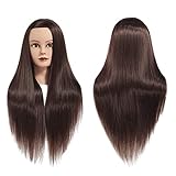 Training Head 26'-28' Mannequin Head Hair Styling Manikin Cosmetology Doll Head Synthetic Fiber Hair Hairdressing Training Model Free Clamp (1711D0420)