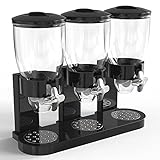 Triple Food Dispenser - Easy To Use Dry Food Dispenser Perfect As A Candy, Nuts, Rice, Granola, Cereal Dispenser & More - Dispensing 1 Ounce Per Twist And Preserving Freshness For Fun, Easy Serving.