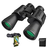 20x50 Binoculars for Adults, High Power Compact Waterproof Binoculars Telescope with Low Light Night Vision for Hunting Bird Watching Travel Football Games with Carrying Case and Strap