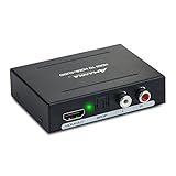1080P HDMI Audio Extractor,AMANKA HDMI to HDMI Audio Optical and RCA(L/R) Stereo Analog Outputs Video Audio Splitter Converter for Ruku,Chromecast, Blu-ray Player, Cable Box, Fire TV, etc