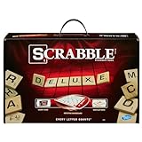 Scrabble Game Deluxe Edition Letter Tiles Board Game, Family Board Games for Adults and Kids, Word Games for 2-4 Players, Ages 8+