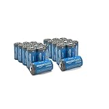 Amazon Basics 24-Pack CR123A Lithium Batteries, 3 Volt, 10-Year Shelf Life