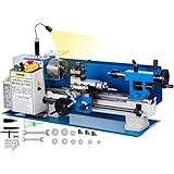 VEVOR Metal Lathe 7'x12',Precision Bench Top Mini Metal Lathe 550W, Metal Lathe Variable Speed 50-2500 RPM Nylon Gear With A Movable Lamp for Precision Parts Processing