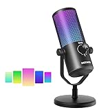 Neewer USB Gaming Microphone with RGB Light Effect, Plug & Play One Click Mute & Gain, for PC Mac PS4 PS5, Cardioid Condenser Mic for Twitch Streaming Game Podcasts, Online Chat and More, CM24