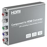 Component to HDMI Converter with Scaling Function, YPbPr to HDMI Converter for DVD/NGC/Wii/VHS/PS2 to Display on HDMI TVs(Not for 240P Retro Games)