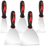 Eeauld Putty Knife Set,5 pieces drywall tools, 2' 3' 4' 5' 6' Spackle Knife,Stainless Steel Scraper Tools for Painting, Decorating, Drywall Spackle, Wallpaper Removal, Decals, and Mud