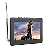 Portable Digital Television,7in/10in LCD 1080P ATSC Car Digital TV with FM Radio,Stereo Digital TV Support AV in/Out,SD MMC Card for Kitchen,Outdoor,Car,Caravan,Camping(7in ATSC)