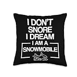Snowscooter Driver Funny Snowmobile Costume Dream I'm A Snowmobile Funny Snoring Apparel Throw Pillow, 16x16, Multicolor