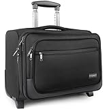 Ytonet Rolling Laptop Bag, 17 Inch Rolling Briefcase for Men Women, Water Resistant Roller Bag with Wheels and USB Charging Port for Business Travel Work, Black