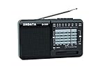 XHDATA D-328 Shortwave AM FM DSP Portable Small Multi Band Radio Stereo MP3 Player with Rechargeable Battery Earphone Jack Portable Multimedia Speaker with USB Micro SD Card Jack (Black)