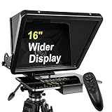 16 inch Large Teleprompter for All Tablets (4-12.9 inch Tablet), Remote Control and Teleprompter App, 70/30 Beam Splitter Glass, Aluminum Body and a Packbag, Angle Adjustment, Make Short Videos/Speech