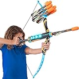 JOYIN Bow and Arrow for Kids 8-12, LED Light Up Air Bow Archery Toy Set with 3 Flashing Modes, 6 Foam Darts, Shoot Over 120 Feet, Backyard Outdoor Toy for Kids, for Boys Girls