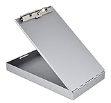 Saunders Silver Memo Size Aluminum Redi Rite Storage Clipboard with 1 Inch Storage Compartment and Self Locking Latch - Form Holder Perfect for Contractors, Truckers, and Office Use