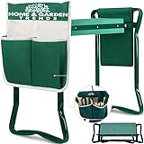 H> Garden Kneeler and Seat, Foldable Garden Stool Heavy Duty Gardening Bench for Kneeling and Sitting to Prevent Knee & Back Pain, Great Gardening Gifts for Women, Grandparents, Seniors, Mom & Dad