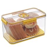 Gifhomfix Bread Box Airtight Bread Boxes for Kitchen Counter, Time Recording Bread Storage Container with Lid, Bread Holder for Homemade Bread, Toast, Bagel, Donut and Cookies, Yellow