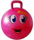 AppleRound Hippity Hoppity Hopball with Ball Pump, 18in/45cm Diameter for Age 3-6, Kangaroo Bouncer, Space Hopper Ball with Handle for Children, Printed Design (Girl)