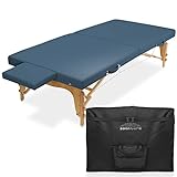 Saloniture Portable Physical Therapy Massage Table - Low to Ground Stretching Treatment Mat Platform - Blue