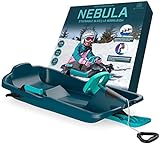 Gizmo Riders Nebula Snow Sleds for Kids - Toboggan Sled, Durable Plastic Sleds, Tow Strap, Pull Up Brakes, Steering Wheel, Lightweight, Outdoor Toys, Snow Toys, Ages 3+, 110 lbs