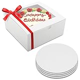 Cake Boxes with Cake Boards, 10x10x5 inch and 10 inch Board| Bulk Cake Boxes, Bundt Cake Carrier, Baking Box, Cheesecake Container and Pie Box with Window| Disposable Cake Supplies, 10 Pack of Each