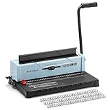 OFFNOVA Wire Binding Machine, 34 - Square Punch Holes, Punching 12 Sheets, Bind 120 Sheets Book Binder with Adjustable Side Margin, Easy to Punch for Letter Size / A4 / A5