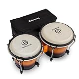 BAHAMUT Bongo Drum Set, 6'+7' Wooden Bongos for Adults Beginners, Ideal Percussion for Education and Practice, Comes with Tuning Wrench & Waterproof Bag