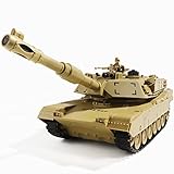 Bvrorere Remote Control Tank, US M1A2 Abrams Army Tank Toy, 1:28 Scale 9 Channels RC Tanks with Rotating Turret and Sound, Military Toys for Boys Kids Age 6 7 8 Years Old