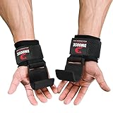 DMoose Weight Lifting Hooks (Pair), Hand Grip Support Wrist Straps for Men and Women, 8 mm Thick Padded Neoprene, Deadlift, Powerlifting, Pull up bar, Liftups, Shrugs