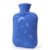 DICEVER Hot Water Bottle with Soft Cover, 2L Hot Water Bag for Menstrual Cramps, Neck and Shoulder Pain Relief, Hot and Cold Therapies, Hand Feet Warmer, Blue