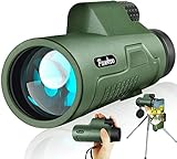 Pankoo 12X50 Monoculars for Adults High Power Monocular Telescope for Wildlife Bird Watching Hunting Camping Travel Secenery with Smartphone Holder & Tripod