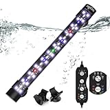 SEAOURA Submersible Aquarium Light for Fish Tank, 24/7 Cycle Fish Tank Light with Timer, Full Spectrum+7 Single Colors, Auto On/Off, Adjustable Brightness (11 Inch for 12-23inch Tank)